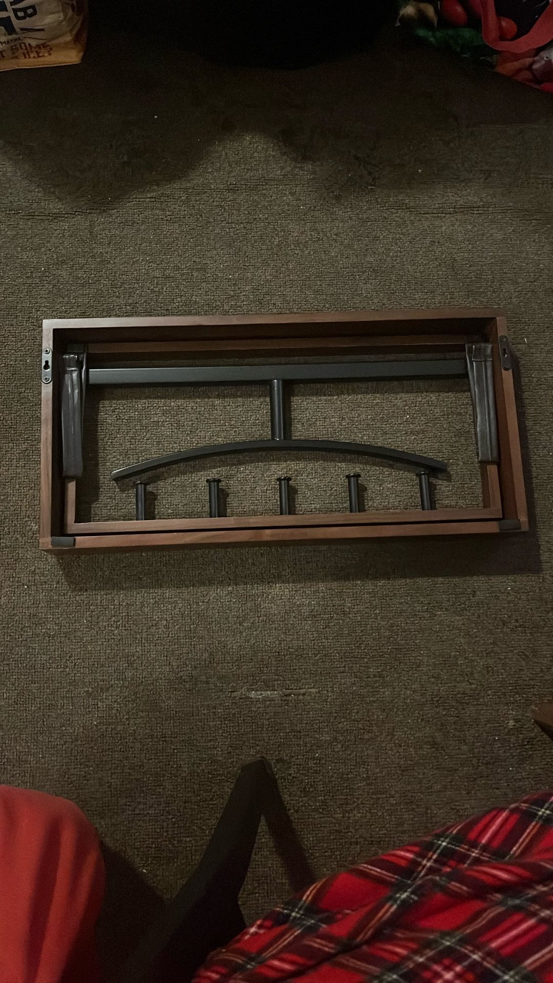 NEW Executive Hanging Wall Mount Valet Danish Mid Century Folding Solid Walnut