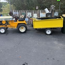 Cub cadet, tractor and trailer