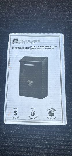 Architectural Mailbox City classic wall mount small, black.  New
