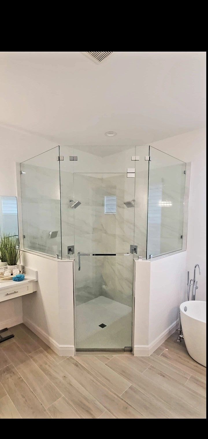 Custom Shower Door & Mirror