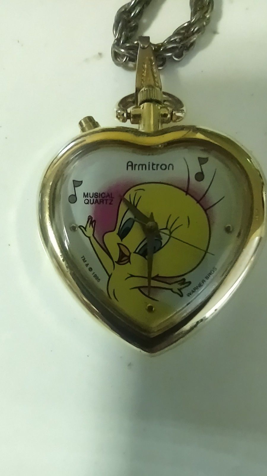 Antique Armitron Musical Pocket Watch Tweety Bird