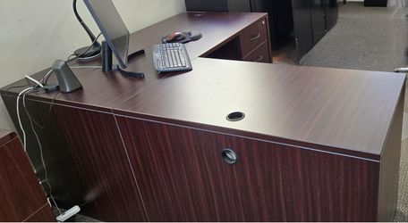L-Shape Cherry wood executive desk