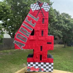 Number 4 Racing Theme Piñata 