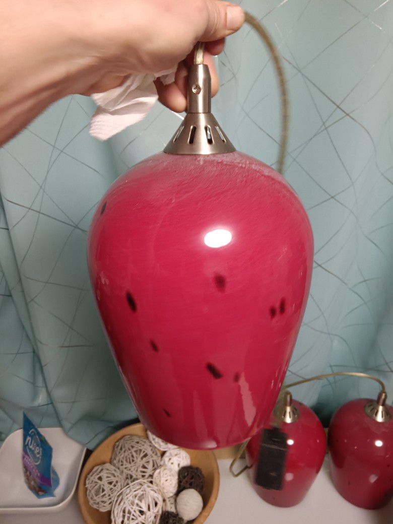 Rare Vintage Vintage Pendant Lamp, Retro Hanging Strawberry Light, Ceiling Lamp

