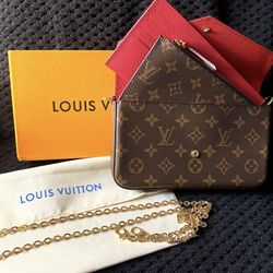 NWT Brown Or Black Monogram Crossbody With Optional Gold chain