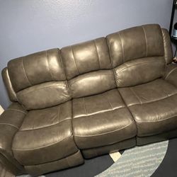 Matching Leather Sofa & Chair 