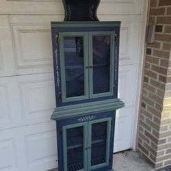 2 Piece Hand Made/Hand Painted Corner Hutch