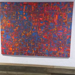 Extra Large Acrylic Abstract Painting 4 Ft X 3 Ft