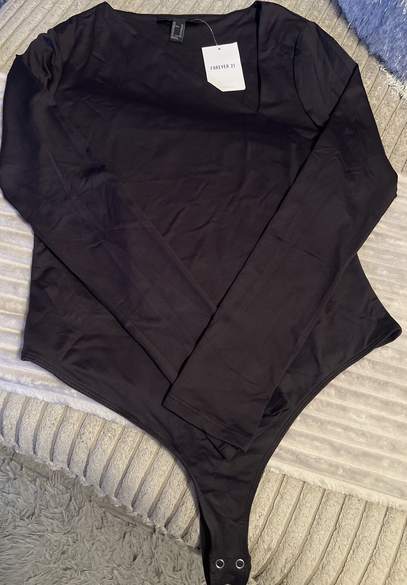 Forever 21 Black Long Sleeve Bodysuit