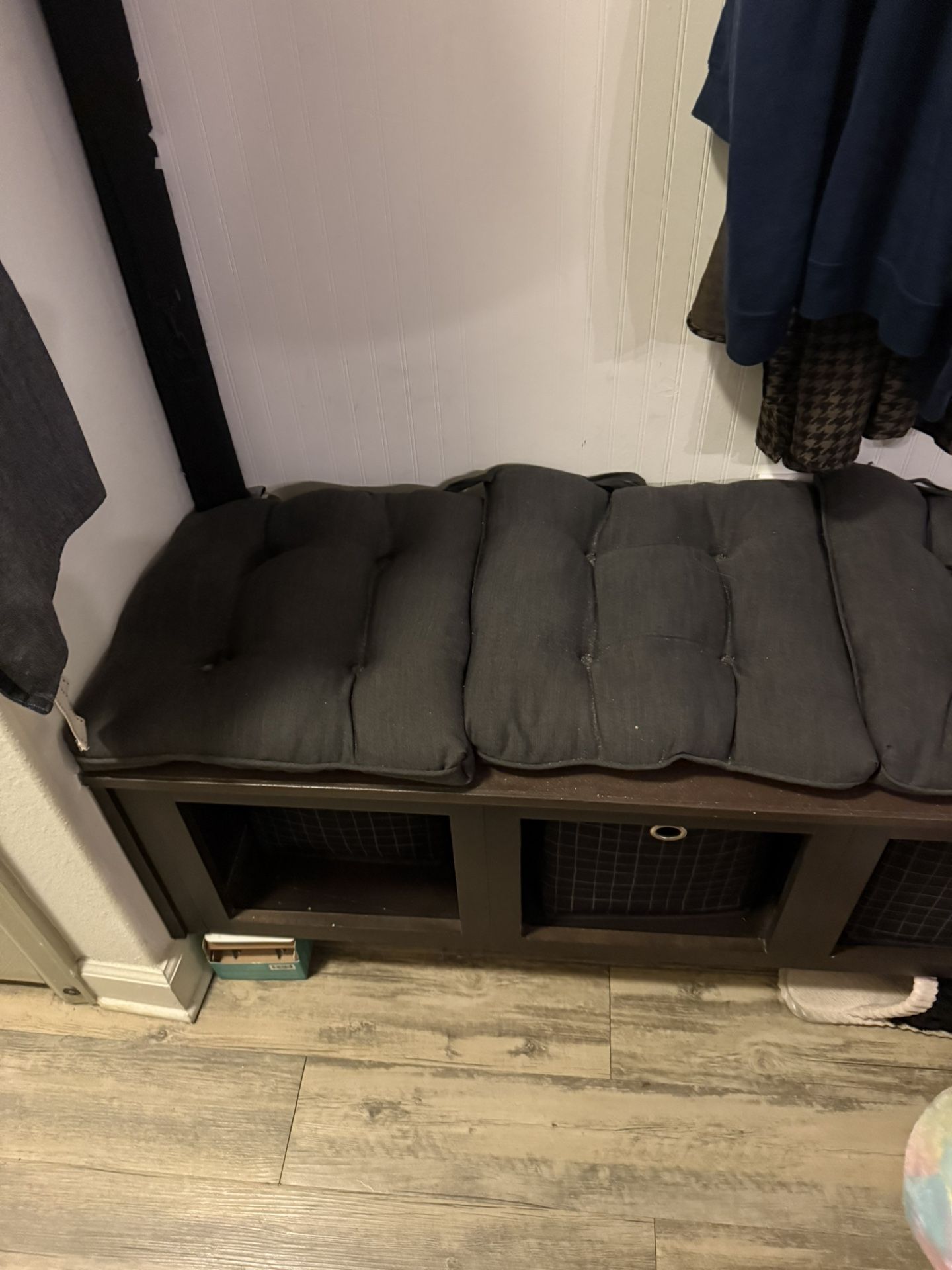 Charcoal Black & Gray Seat Cushions with Ties – Set of 6