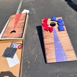 Cornhole Board Set for Adults - 4x2ft, Corn Hole Game with Scoreboard, Outdoor Yard & Lawn Games, He