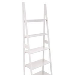 white ladder bookshelf organizer