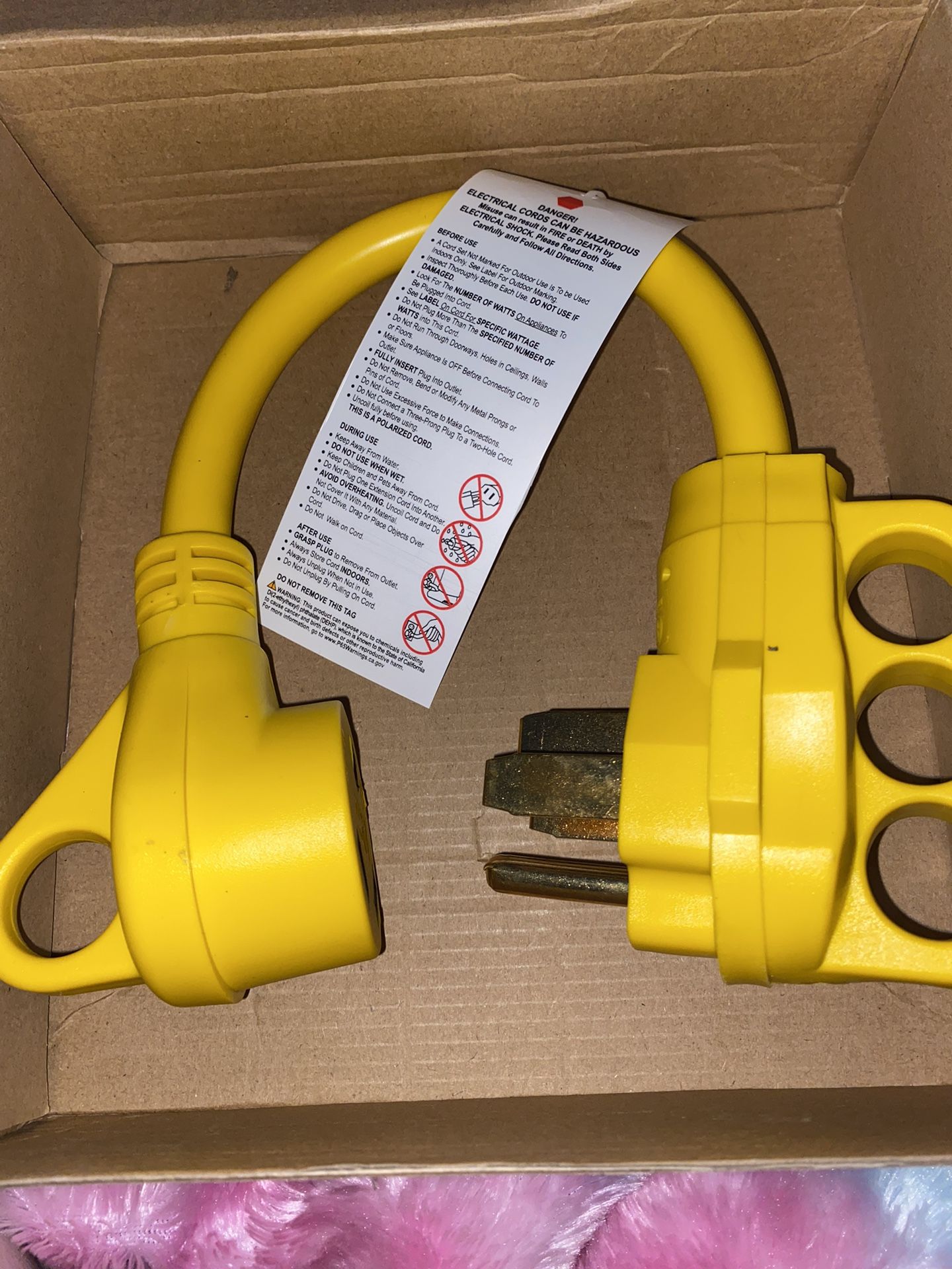 50 Amp to 30 Amp RV Adapter 18", Heavy Duty RV Electrical Plug