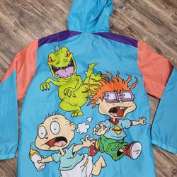 Nickelodeon Rugrats Catdog Adult sz XL Rain Coat Jacket pullover Windbreaker NWOT