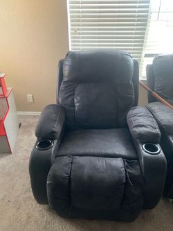 3 black recliners