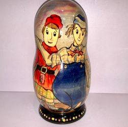 Russian Wizard of Emerald City Matryoshka Nesting Dolls 7pc Hand Painted Folk