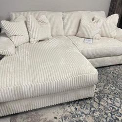 Ivory Sofa Chaise 