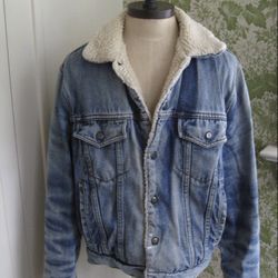 Vintage Silver Spurs Denim Sherpa Jacket Wrangler Lee NO OFFERS 