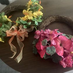 Fall Flower Wreaths  All For $5