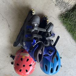 Kids Rollerblades size 5 And Helmet