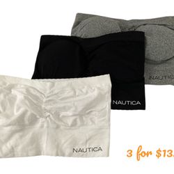 Nautica Women’s Strapless Bra/ 3 Pieces In Black, White & Gray/ Size: Large