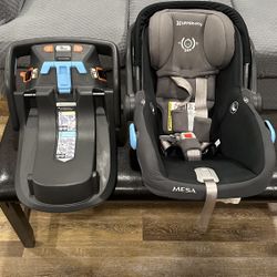 UPPABABY MESA INFANT CAR SEAT WITH BASE ATTACHMENT FOR CRUZ STROLLER