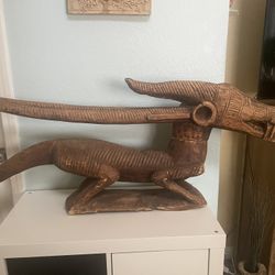 Huge And Rare Bambara Chiwara Woo sculpture 54" By 21"