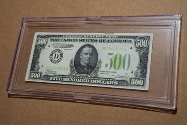 1934 Cleveland $500 federal Reserve Note