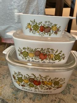 Set of 3 Vintage Corning Cookware