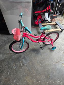 Beautiful girls bike with training wheels