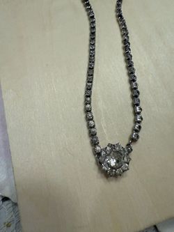 Sterling vintage necklace with CZ stones