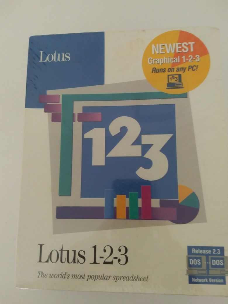 Lotus 123 Spreadsheet Software DOS 2.3 Sealed Box 1991