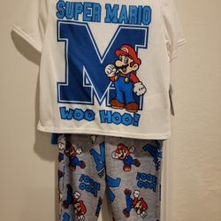 SUPER MARIO 3-piece Set Sleepwear For Boys NWT Sizes 4and 8