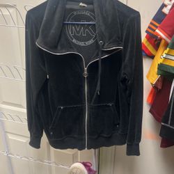 Michael Kors, Black Velour XL Track Jacket