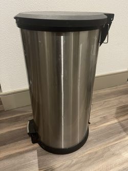 large metal trash can