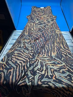Topshop animal print long maxi dress size 8