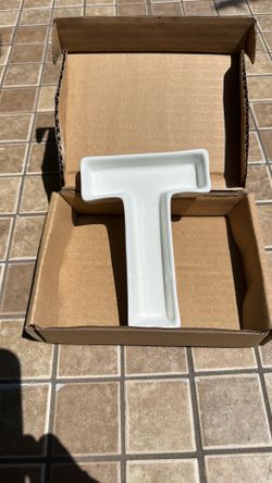 Porcelain Candy Dish Letter T