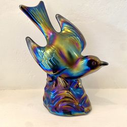 Vintage L E Smith Carnival Glass Bird 