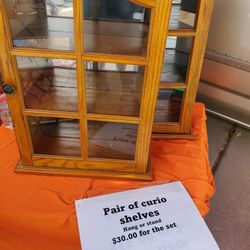 Oak Curio Shelves 
