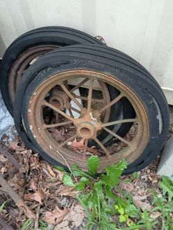 Antique farm equipment wheels