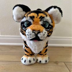 Furreal tiger with rubber chicken toy