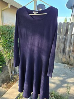 Womens long sleeve blue dress