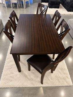 New Brown 7-Piece Dining Set $10 Down
