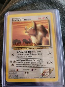 BLAINE’S TAUROS - Gym Heroes Set - 64/132 - Common - Pokemon Card - NM