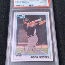 2010 Bowman Prospects Nolan Arenado PSA 10