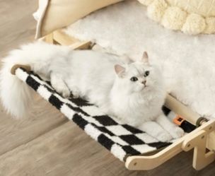 New Black & White Checked Cat Window Hammock