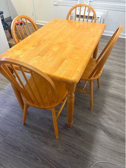 Wood table and 4 chairs