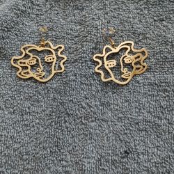 Woman's Face Earrings