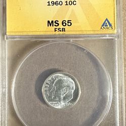 1960 Roosevelt Dime MS65 (Silver)