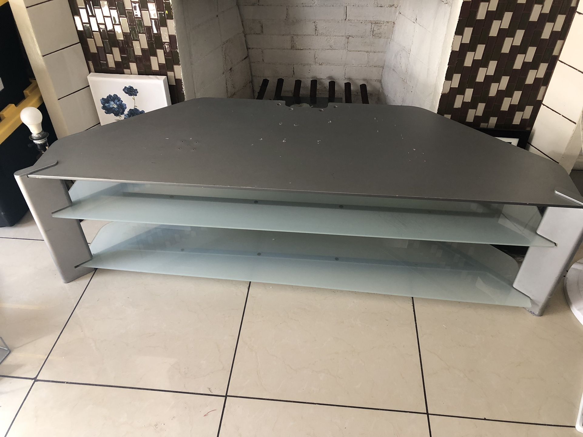 Tv Stand With Glass Shelves